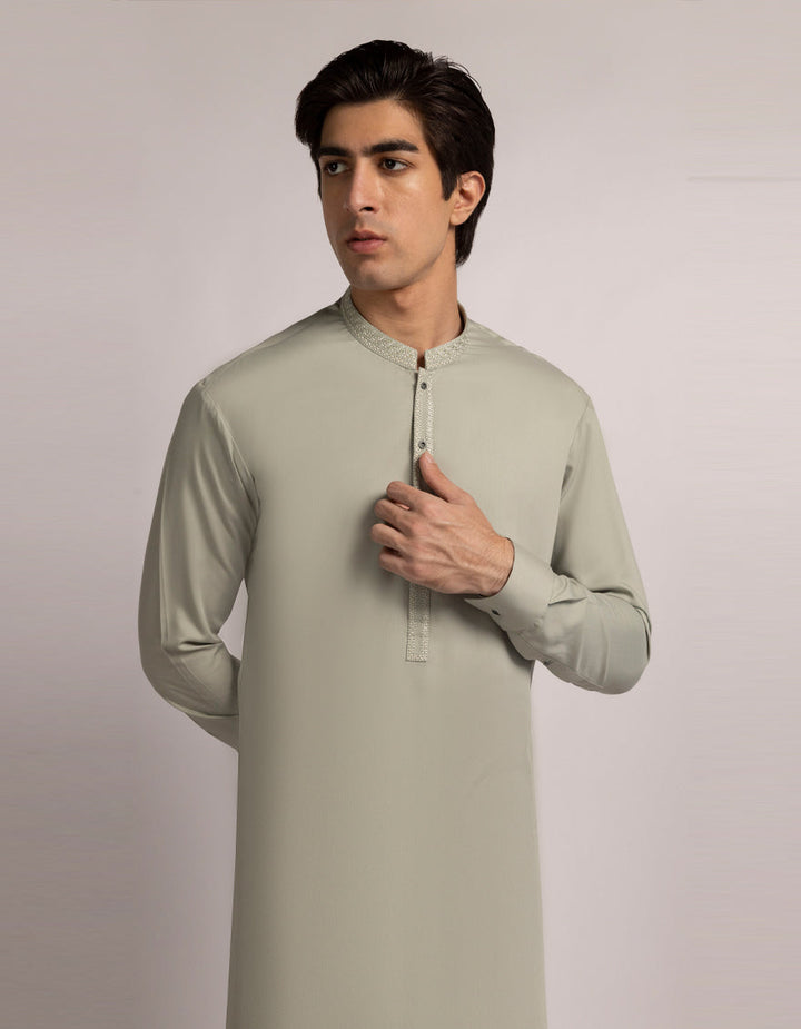 Blended Pistachio Kurta Trouser- J. Junaid Jamshed