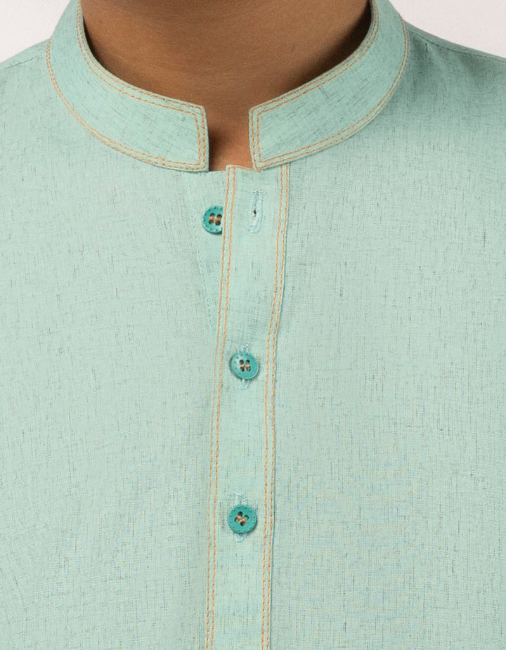 Polyester Sea Green Kurta Trouser- J. Junaid Jamshed