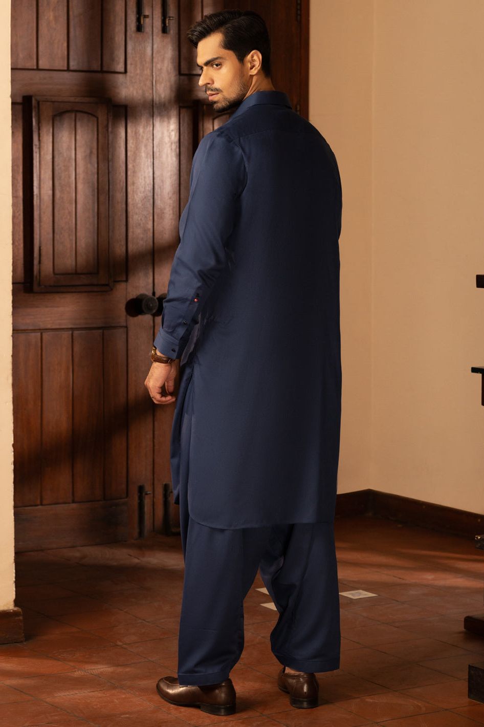 Blended Blue Kameez Shalwar - Almirah