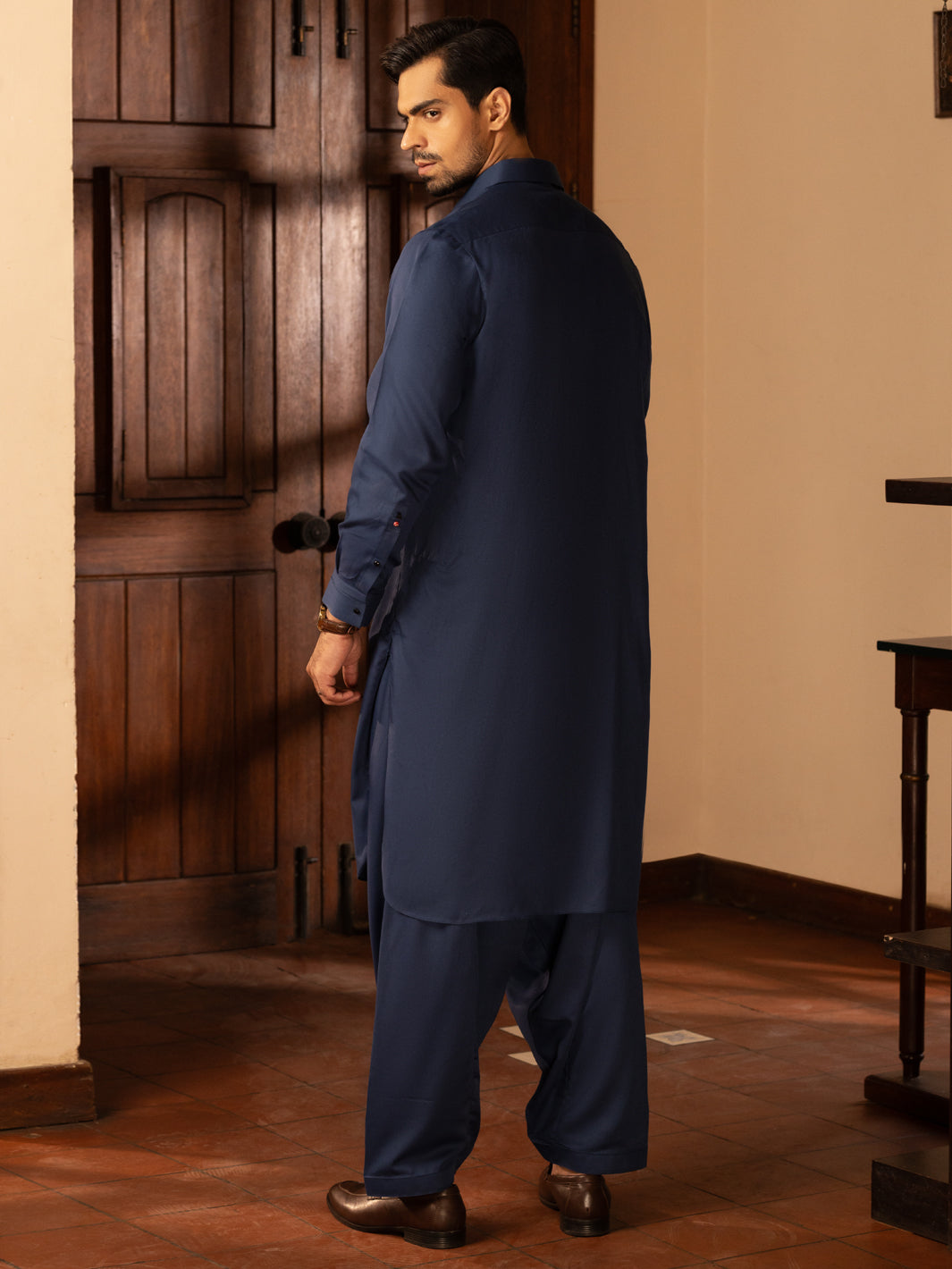 Blended Blue Kameez Shalwar - Almirah