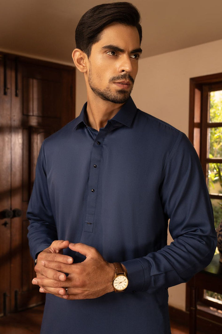 Blended Blue Kameez Shalwar - Almirah