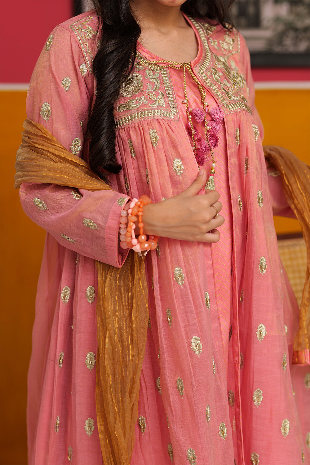 Banarsi Masuri Tea Pink Stitched Suit - Senorita