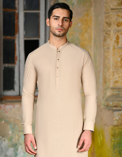 Blended Brown Kurta Trouser - J. Junaid Jamshed