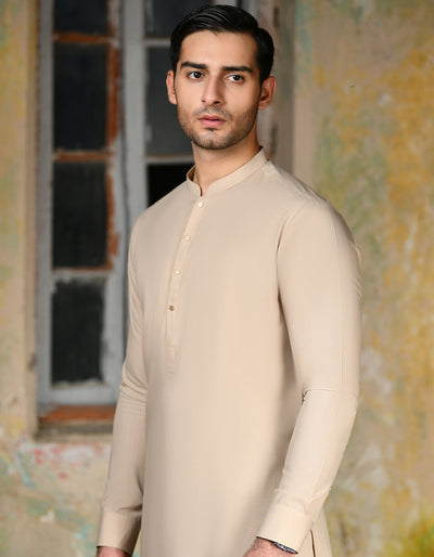 Blended Brown Kurta Trouser - J. Junaid Jamshed