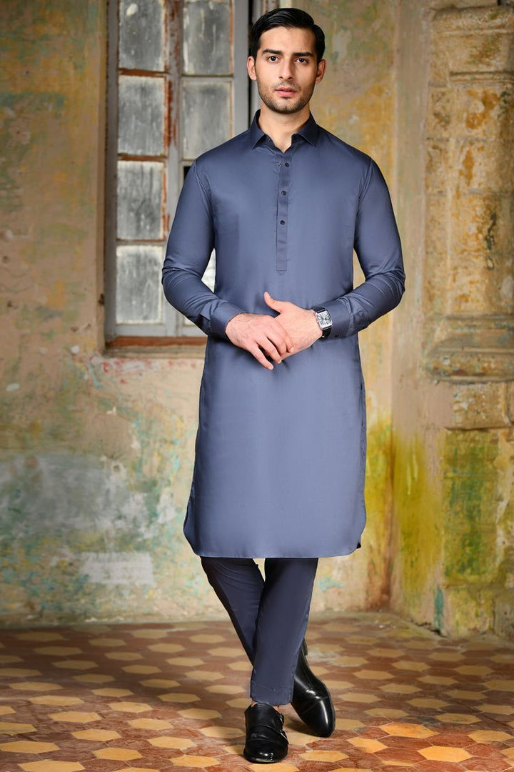 Cotton Blue Shalwar Kameez - J. Junaid Jamshed
