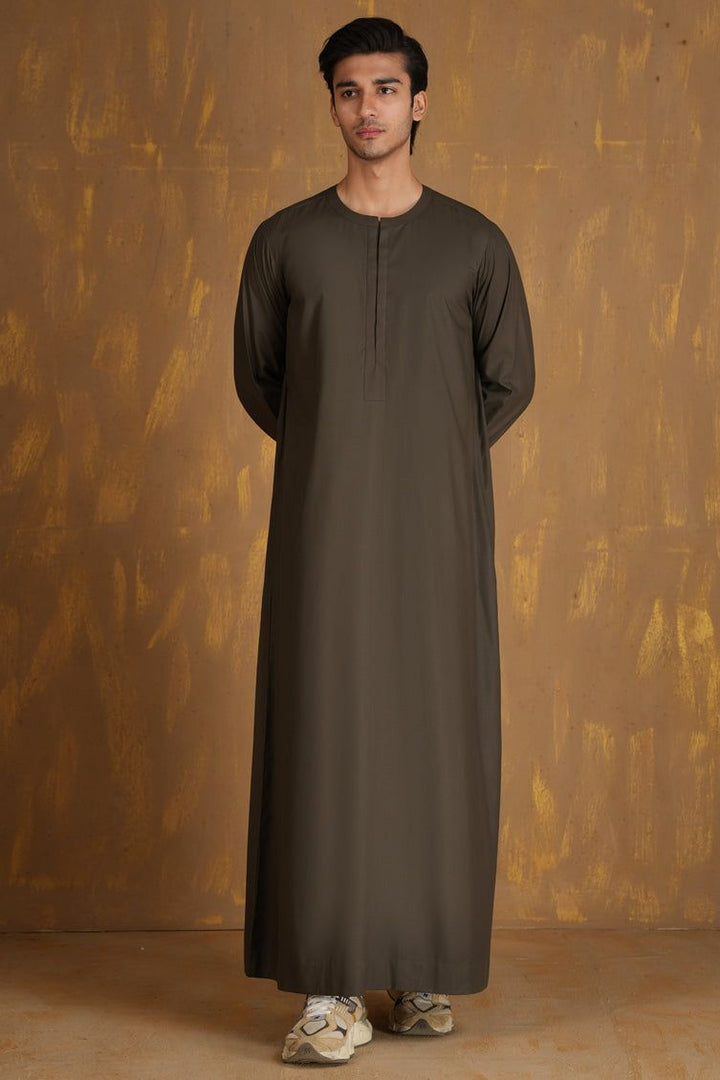 Blended Olive Jubba - J. Junaid Jamshed