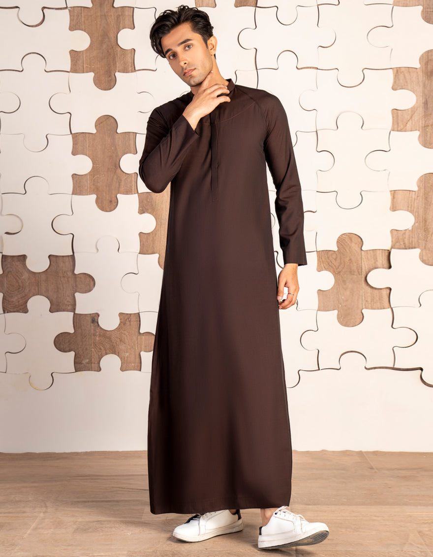 Blended Brown Jubba - J. Junaid Jamshed