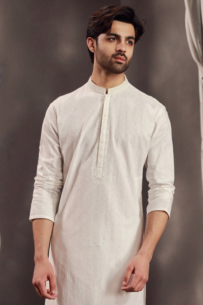 Cotton White Kurta - J. Junaid Jamshed