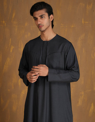 Blended Denim Blue Jubba - J. Junaid Jamshed