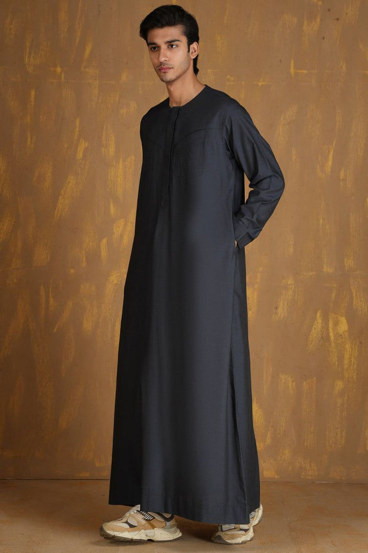 Blended Denim Blue Jubba - J. Junaid Jamshed