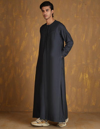 Blended Denim Blue Jubba - J. Junaid Jamshed