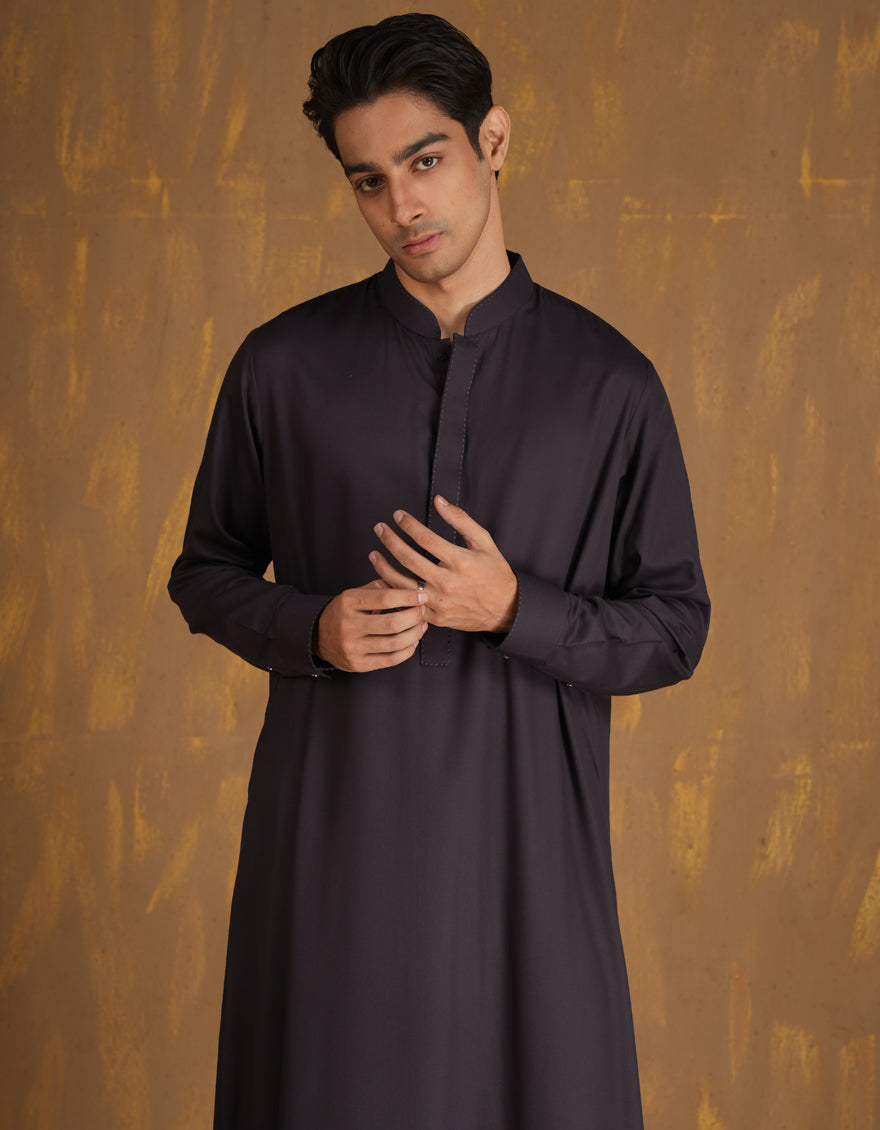 Blended Deep Purple Jubba - J. Junaid Jamshed