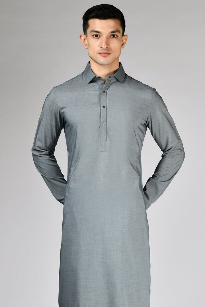 Blended Grey Kurta Trouser- J. Junaid Jamshed