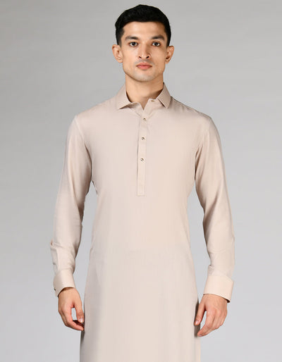 Blended Brown Shalwar Kameez - J. Junaid Jamshed