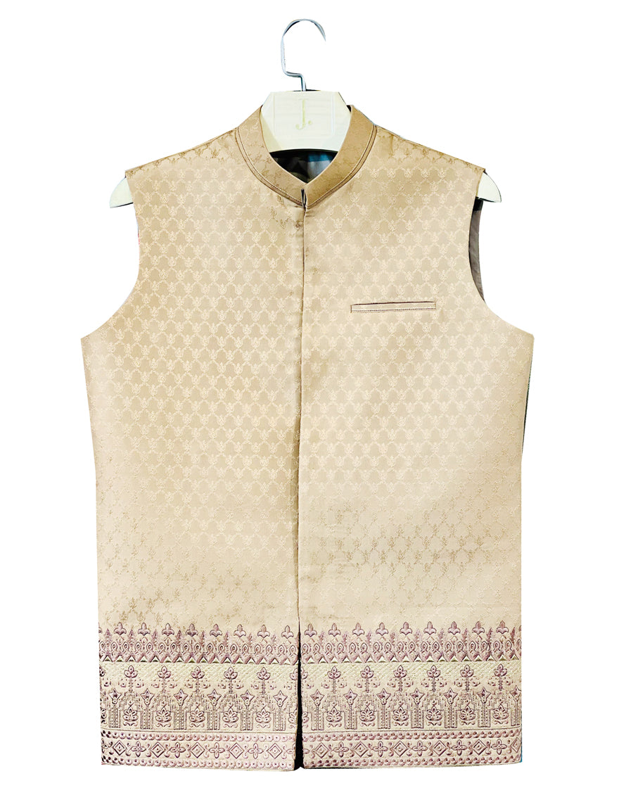 Blended Brown Waist Coat - J. Junaid Jamshed