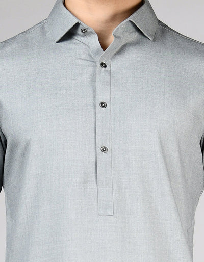 Blended Grey Shalwar Kameez - J. Junaid Jamshed