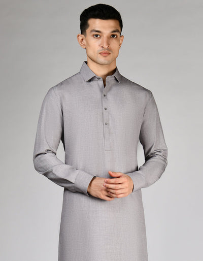 Blended Grey Shalwar Kameez - J. Junaid Jamshed