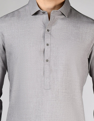 Blended Grey Shalwar Kameez - J. Junaid Jamshed