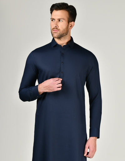 Blended Blue Shalwar Kameez - J. Junaid Jamshed