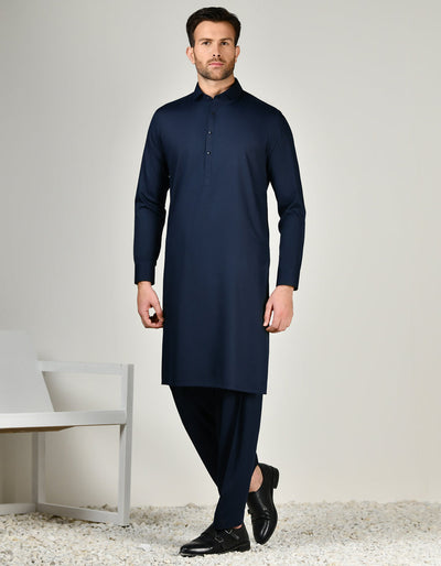 Blended Blue Shalwar Kameez - J. Junaid Jamshed