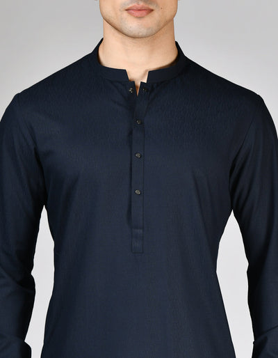 Blended Navy Kurta Trouser- J. Junaid Jamshed