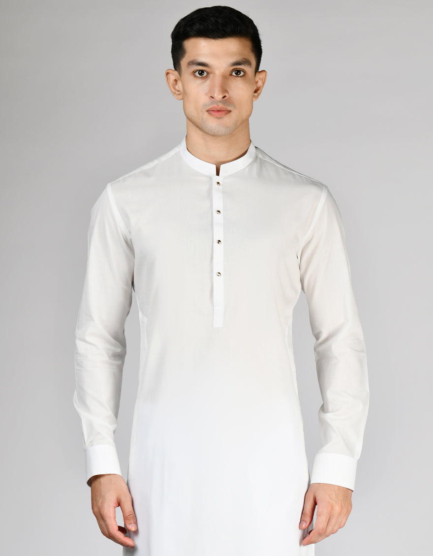 Blended Off White Kurta Trouser- J. Junaid Jamshed