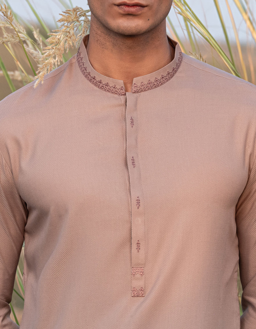 Blended Brown Shalwar Kameez - J. Junaid Jamshed