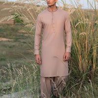 Blended Brown Shalwar Kameez - J. Junaid Jamshed