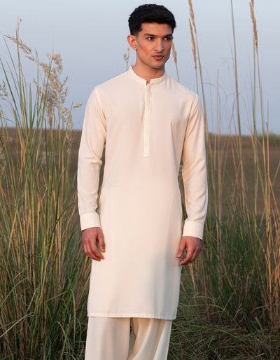 Blended White Shalwar Kameez - J. Junaid Jamshed