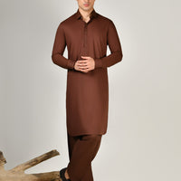 Blended Brown Shalwar Kameez - J. Junaid Jamshed