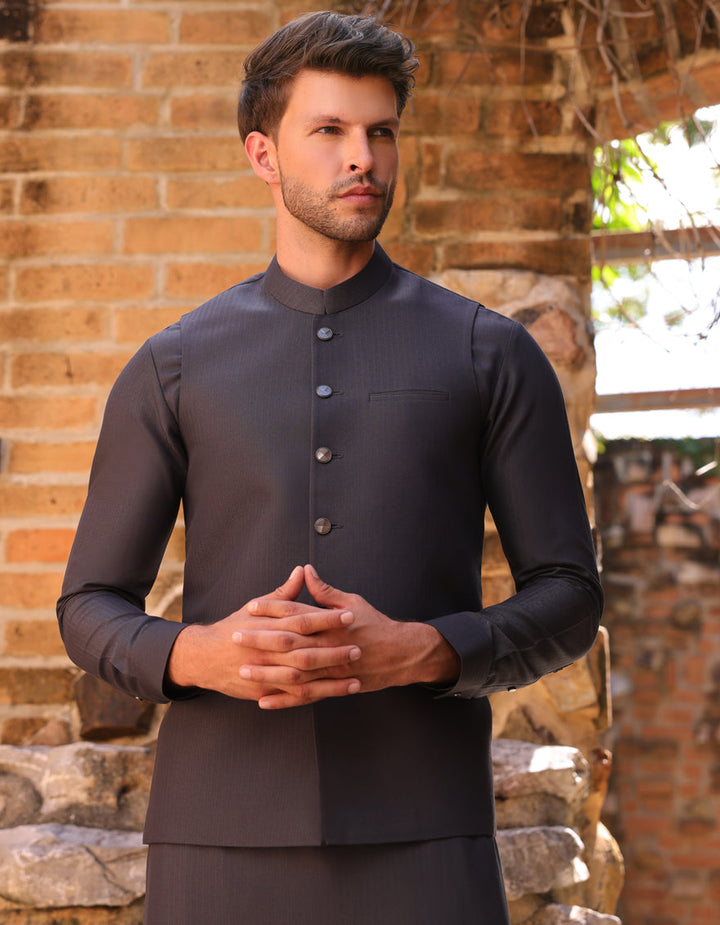 Blended Grey Shalwar Kameez - J. Junaid Jamshed