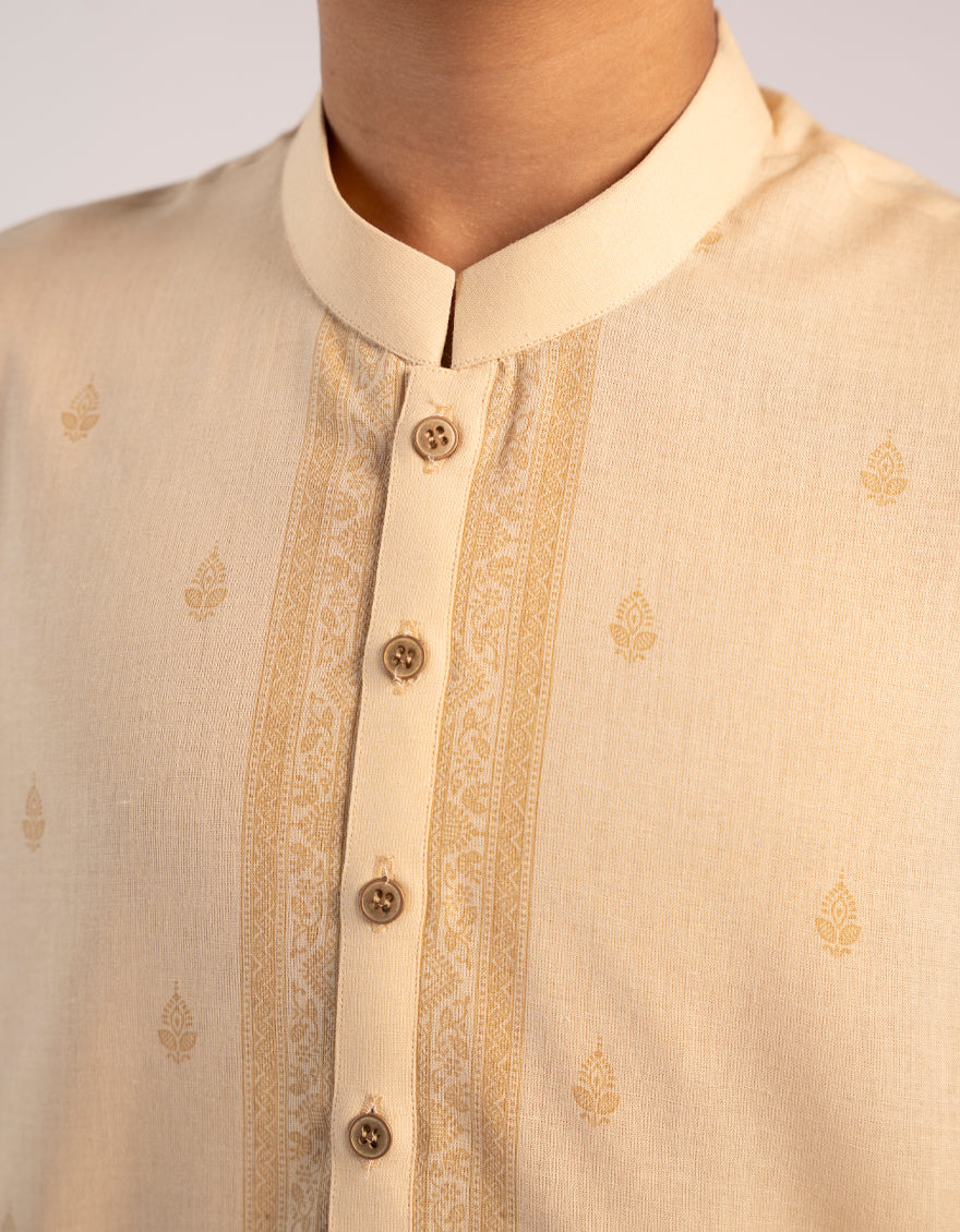 Blended Fawn Shalwar Kameez - J. Junaid Jamshed