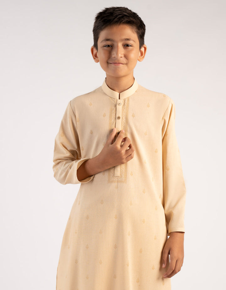 Blended Fawn Shalwar Kameez - J. Junaid Jamshed