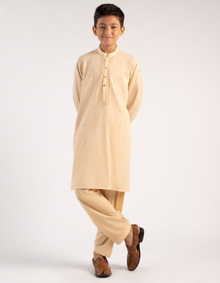 Blended Fawn Shalwar Kameez - J. Junaid Jamshed