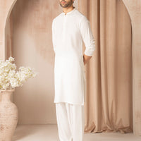 Blended White Shalwar Kameez - J. Junaid Jamshed