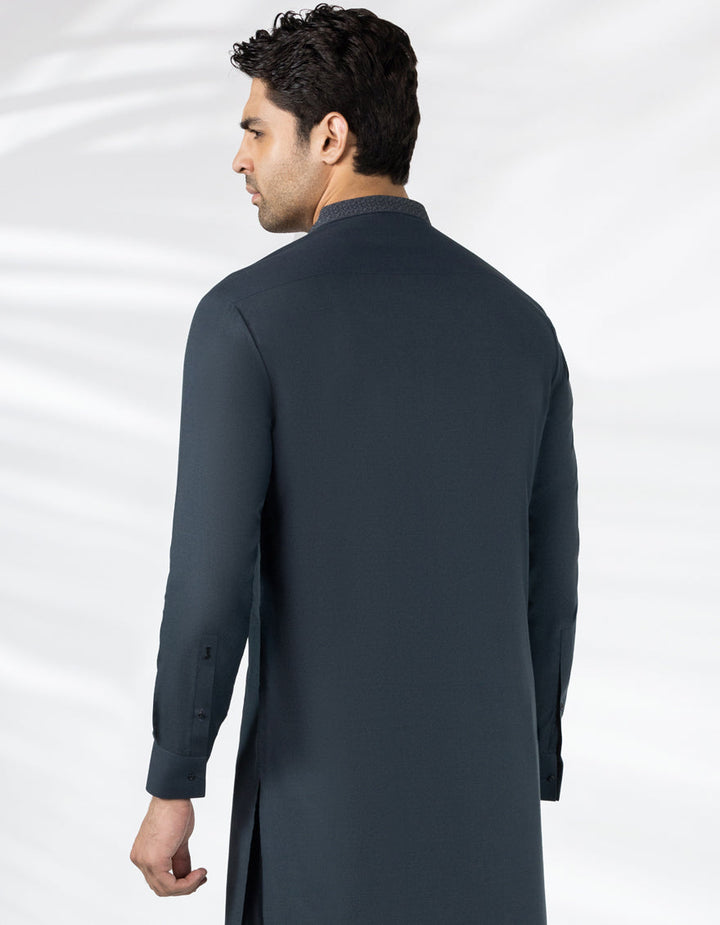 Blended Emerald Green Kurta Trouser - J. Junaid Jamshed