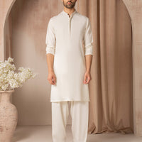 Blended Off White Shalwar Kameez - J. Junaid Jamshed