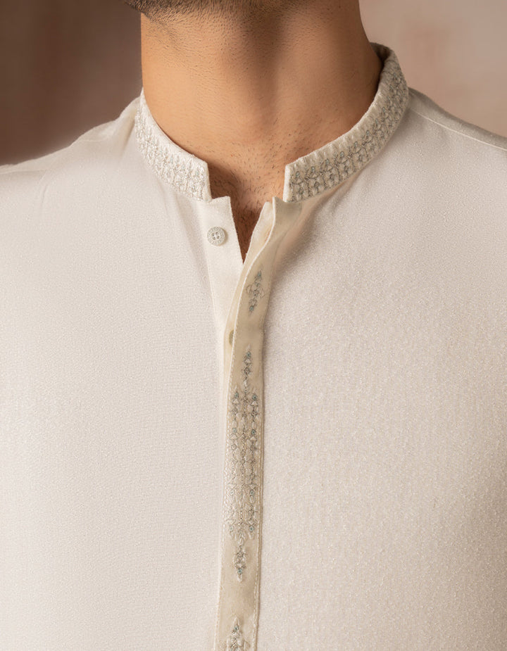 Blended Off White Shalwar Kameez - J. Junaid Jamshed