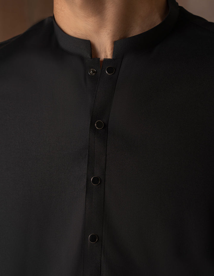 Blended Black Shalwar Kameez - J. Junaid Jamshed