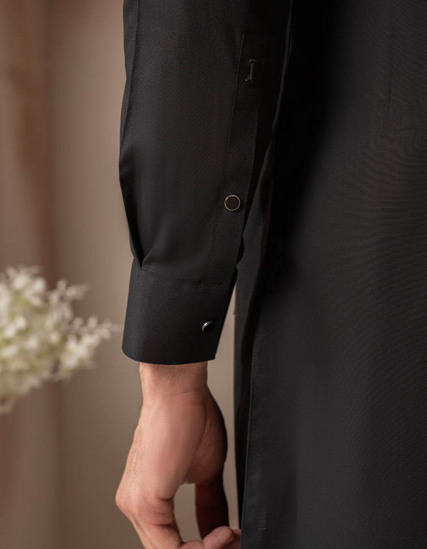 Blended Black Shalwar Kameez - J. Junaid Jamshed