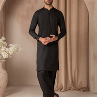 Blended Black Shalwar Kameez - J. Junaid Jamshed