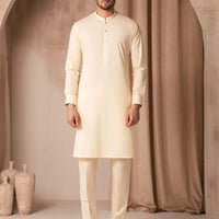Blended Cream Kurta Trouser - J. Junaid Jamshed