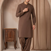 Cotton Brown Shalwar Kameez - J. Junaid Jamshed