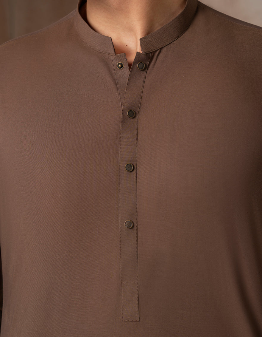 Cotton Brown Shalwar Kameez - J. Junaid Jamshed