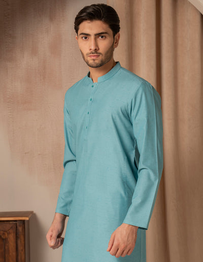 Blended Green Kurta - J. Junaid Jamshed