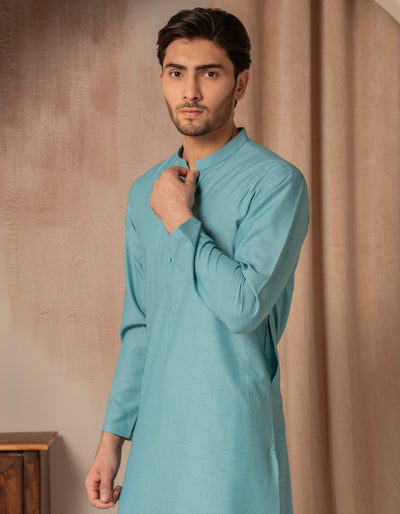 Blended Green Kurta - J. Junaid Jamshed