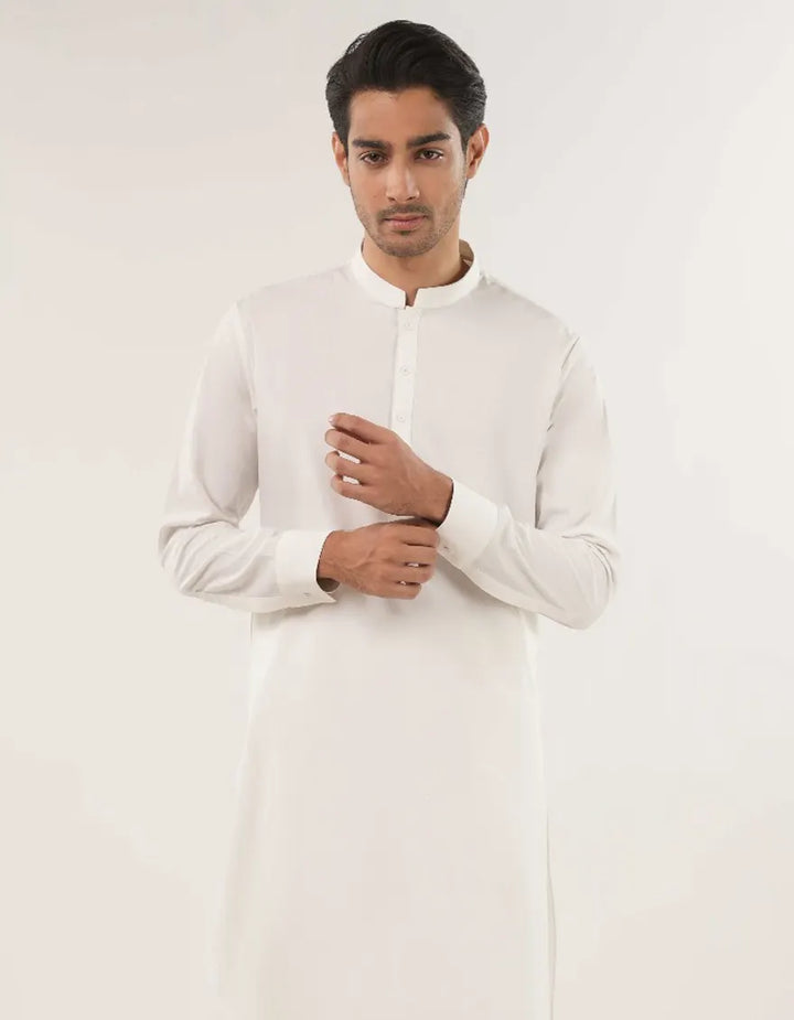 Blended White Kurta Trouser - J. Junaid Jamshed