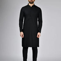 Blended Black Kurta Trouser - J. Junaid Jamshed