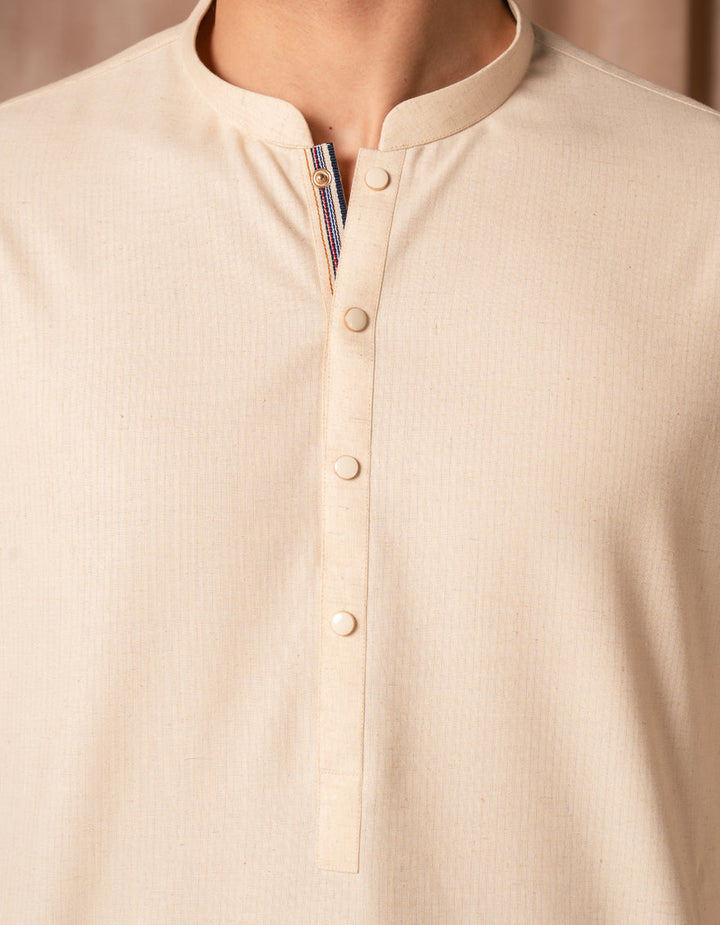 Blended Cream Kurta Trouser - J. Junaid Jamshed