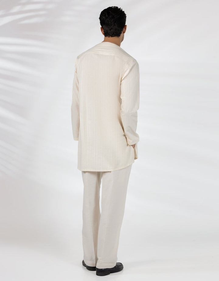 Cotton Cream Kurta - J. Junaid Jamshed
